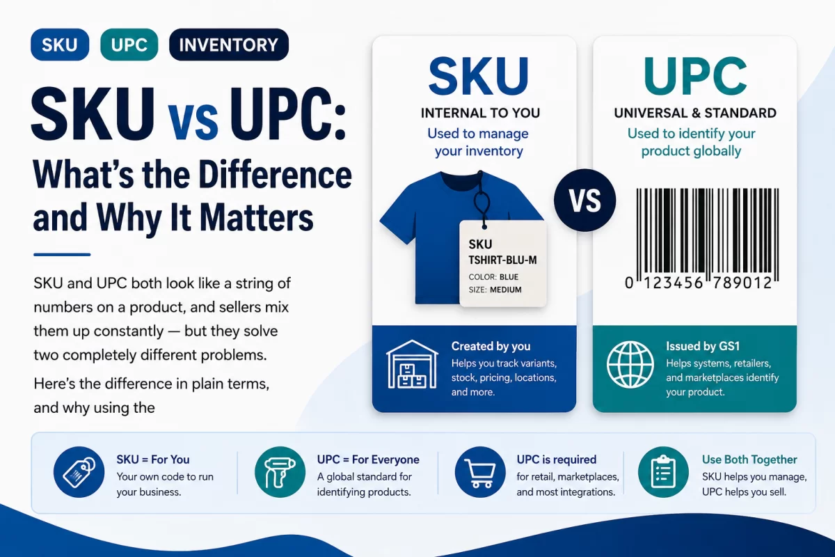 SKU vs UPC: What's the Difference and Why It Matters - gs1upc.shop
