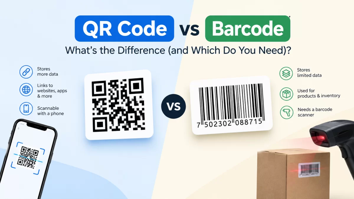 QR Code vs Barcode: What's the Difference (and Which Do You Need)? - gs1upc.shop