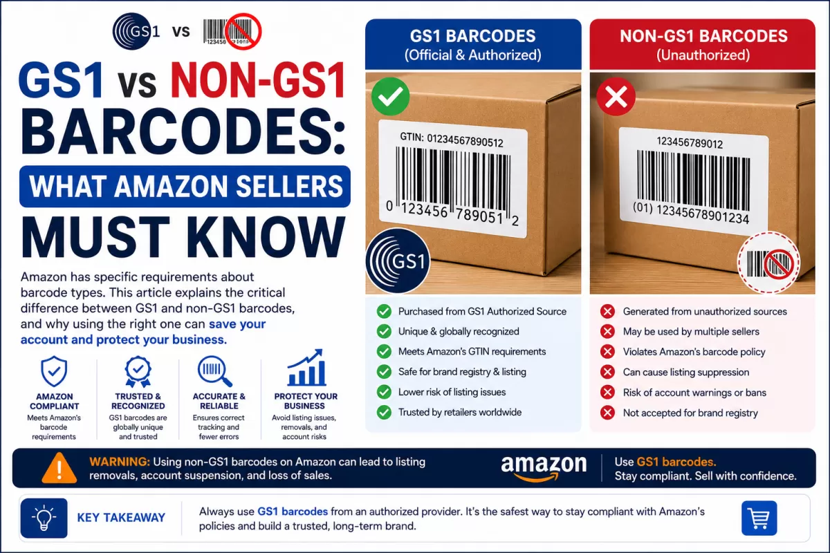 GS1 vs Non-GS1 Barcodes: What Amazon Sellers Must Know - gs1upc.shop