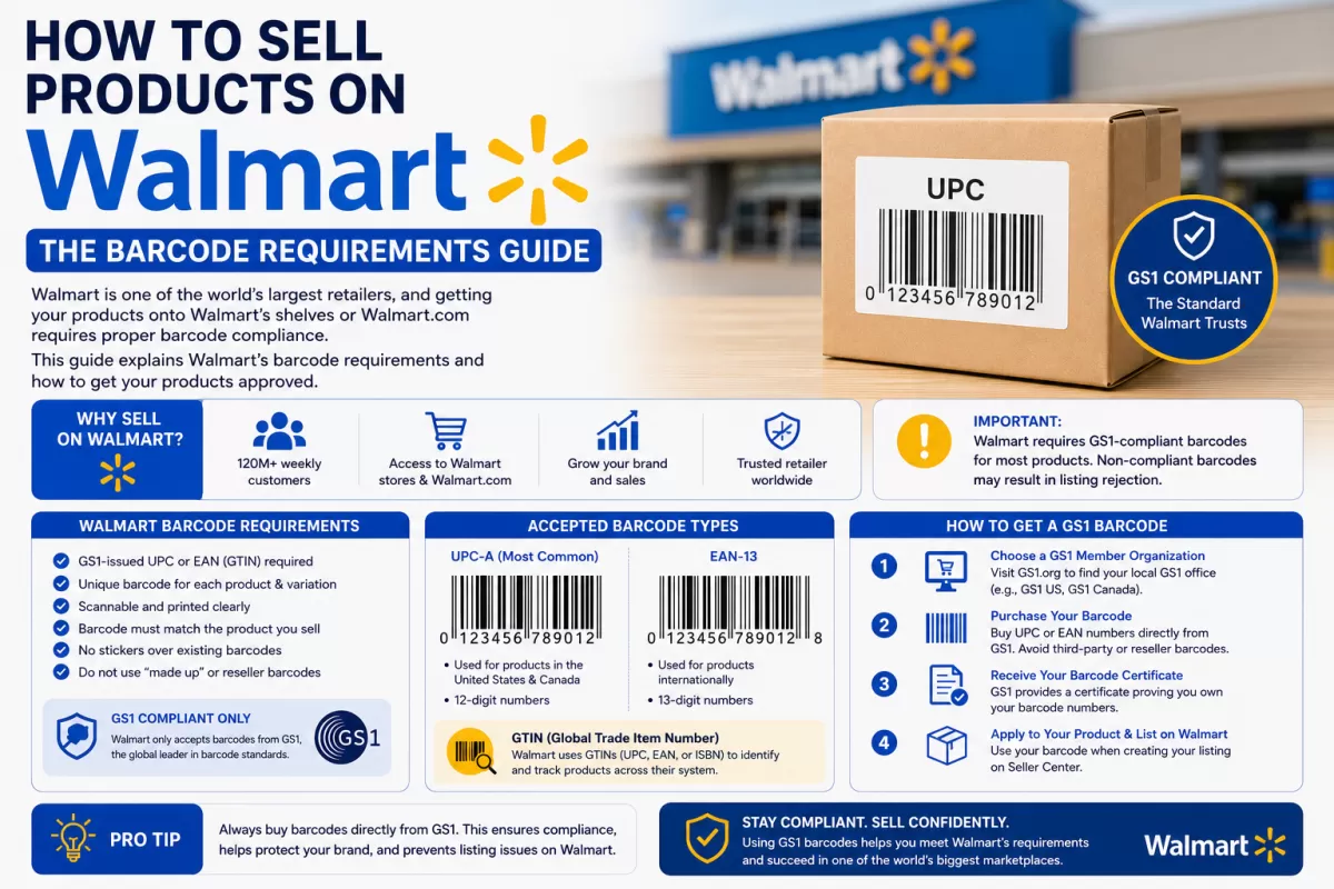 How to Sell Products on Walmart: The Barcode Requirements Guide - gs1upc.shop